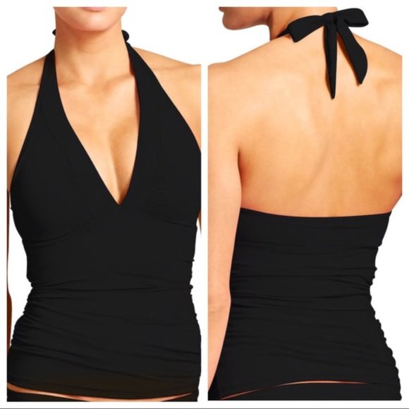 Athleta Other - ATHLETA Black Shirrendipity Halter Tankini NWT